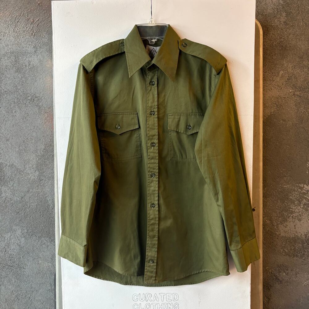 Vintage Green Military Utility Shirt